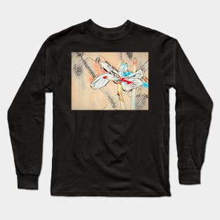 Blooming Iris Neutral with Splash of Color Long Sleeve T-Shirt